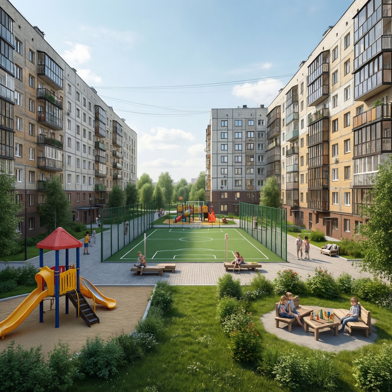 В Южнопортовом районе Москвы открыли спортивный кластер и игровые пространства